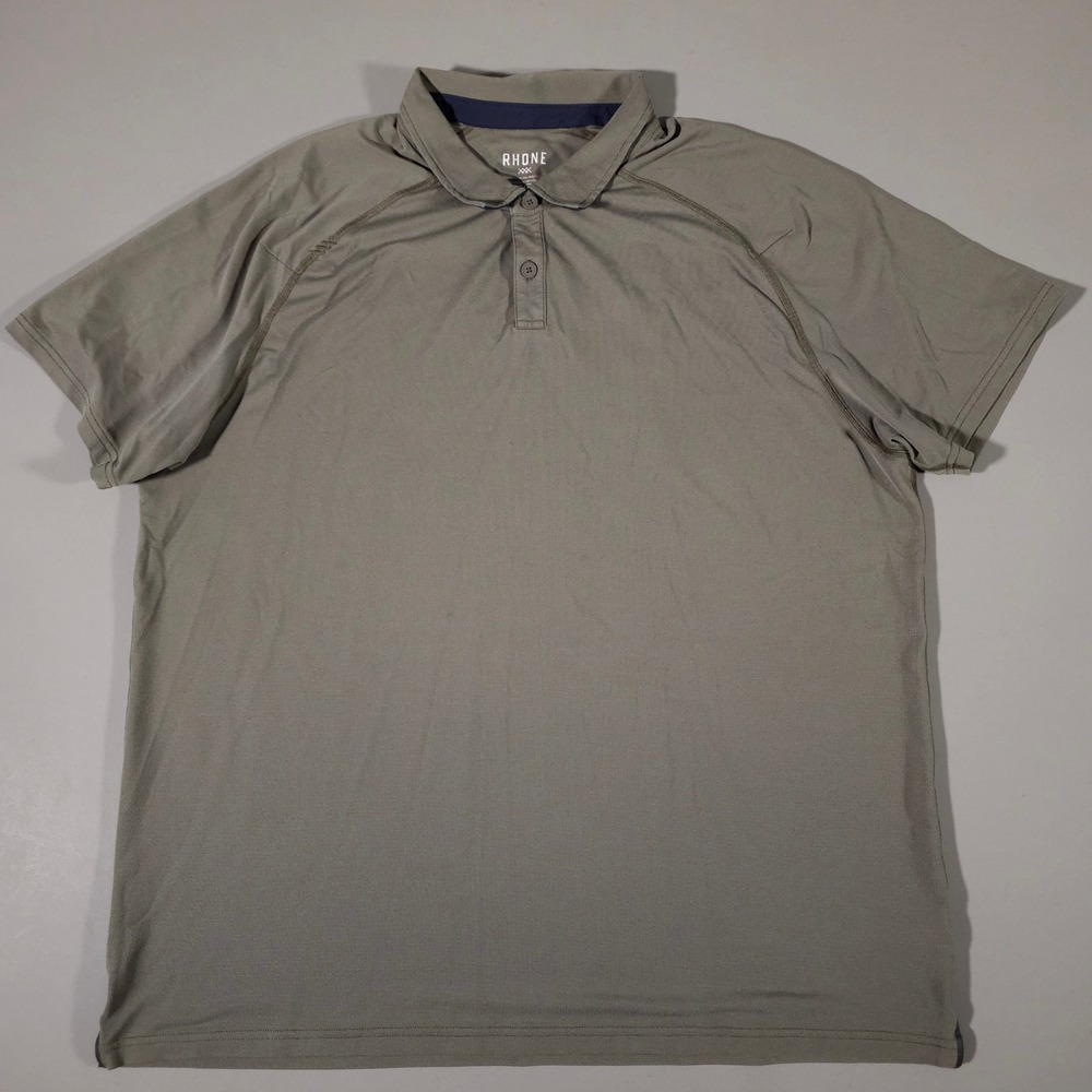 Rhone Delta Pique Polo Mens XXL Green Short Sleeve Performance Golf Shirt 101346
